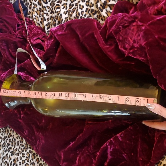 Antique Olive Green Glass Floor vase - Picture 6 of 14